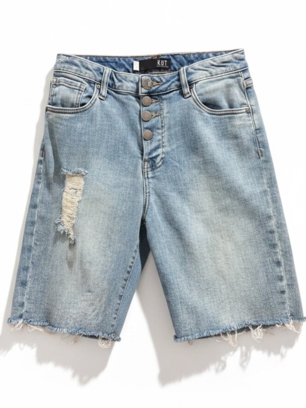 Kut From The Kloth Margot Long Short – High Rise Button Fly Denim Shorts – Size